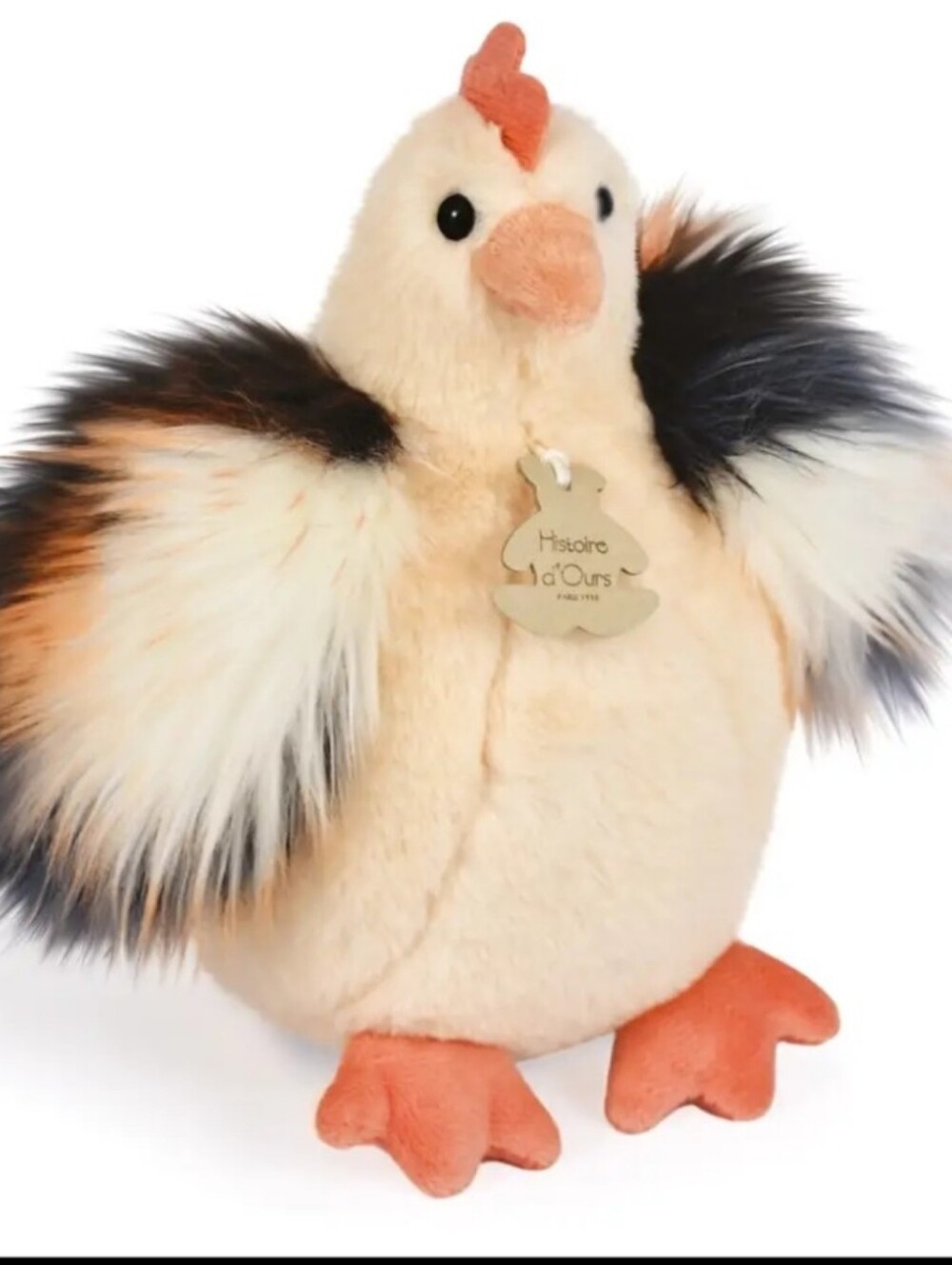 Histoire d'ours Cream & Orange Plush Chicken